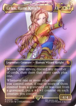 Celes, Rune Knight (Borderless) (Surge Foil) Commander: Final Fantasy Foil NM - Image 1