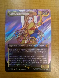 MTG Celes, Rune Knight (Borderless) (Surge Foil) Commander: Final Fantasy Foil - Image 1