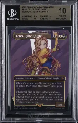 2025 FINAL FANTASY COMMANDER BORDERLESS SURGE FOIL M CELES, RUNE KNIGHT BGS 10 - Image 1