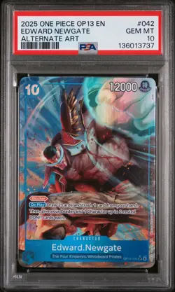 2025 ONE PIECE OP13-CARRYING ON HIS WILL ALTERNATE ART EDWARD NEWGATE PSA 10 - Image 1