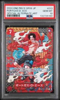 2024 ONE PIECE JPN OP08-TWO LEGENDS SPECIAL ALTERNATE ART PORTGAS D. ACE PSA 10 - Image 1