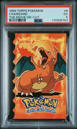 1999 TOPPS POKEMON THE MOVIE DIE-CUT #6 CHARIZARD PSA 5 - Image 1