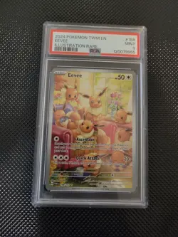 Eevee 188/167 | Twilight Masquerade | Illustration Rare | PSA 9 Mint - Image 1
