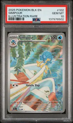 2025 POKEMON BLK EN-BLACK BOLT ILLUSTRATION RARE #102 SIMIPOUR PSA 10 - Image 1