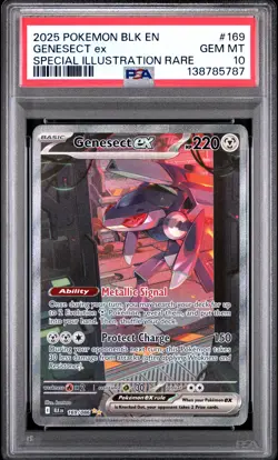 2025 POKEMON BLK EN-BLACK BOLT SPECIAL ILLUSTRATION RARE #169 GENESECT EX PSA 10 - Image 1