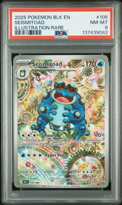 2025 POKEMON BLK EN-BLACK BOLT ILLUSTRATION RARE #105 SEISMITOAD PSA 8 - Image 1