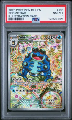 2025 POKEMON BLK EN-BLACK BOLT ILLUSTRATION RARE #105 SEISMITOAD PSA 8 - Image 1
