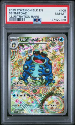 2025 POKEMON BLK EN-BLACK BOLT ILLUSTRATION RARE #105 SEISMITOAD PSA 8 - Image 1