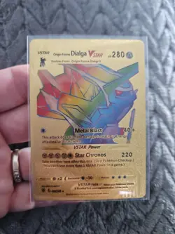 Origin Forme Dialga VStar Gold Foil Fan Art Vinyl Collector Pokemon Card - Image 1
