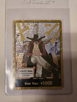 DON!! Card Dracule Mihawk Gold One Piece OP14 The Azure Sea's Seven NM unplayed - Image 1