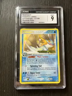 CGC 9 Mint Swampert 2005 EX Emerald 11/106 Reverse Holo Stamped Pokemon Card - Image 1