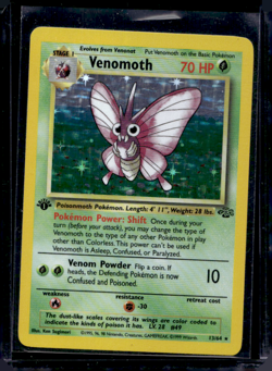 1st Edition Venomoth 13/64 Jungle Set Holo Rare Vintage 1999 Pokemon Card - Image 1
