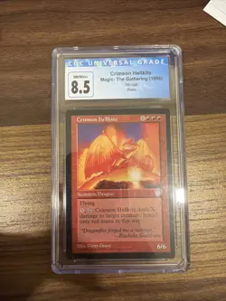 1996 CGC 8.5 Crimson Hellkite Magic the Gathering Mirage Series Rare Card - Image 1