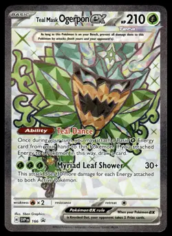 Pokemon TCG SV: Scarlet & Violet Promo Cards #166 Teal Mask Ogerpon ex Holo NM - Image 1