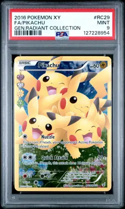 2016 POKEMON XY GENERATIONS RADIANT COLLECTION #RC29 FULL ART/PIKACHU PSA 9 - Image 1