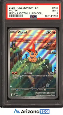 Pokemon 2025 Victini 208 Holo Unova Victini Illustration Collection PSA 9 - Image 1