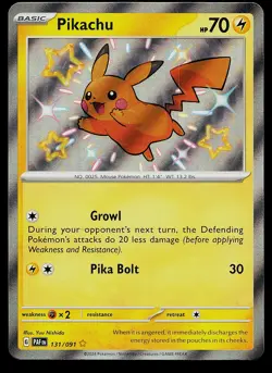 Pokemon Card - Pikachu Paldean Fates 131/091 Shiny Holo - Image 1
