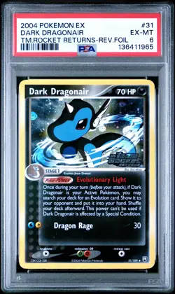 2004 POKEMON EX TEAM ROCKET RETURNS #31 DARK DRAGONAIR-REVERSE FOIL PSA 6 - Image 1