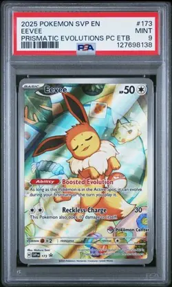 2025 POKEMON SVP PRISMATIC EVOLUTIONS ETB PROMO #173 EEVEE PSA 9 - Image 1