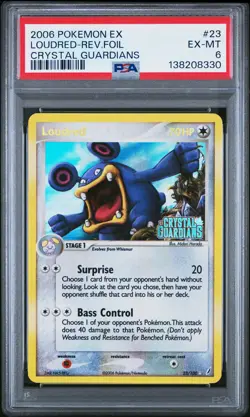 2006 POKEMON EX CRYSTAL GUARDIANS #23 LOUDRED-REVERSE FOIL PSA 6 - Image 1
