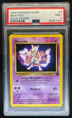 1999 Pokemon Wizards Black Star Promos Mewtwo #3 PSA 9 - Image 1