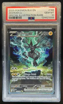 2025 Pokemon Black Bolt Zekrom ex Special Illustration Rare #166/086 PSA 10 - Image 1