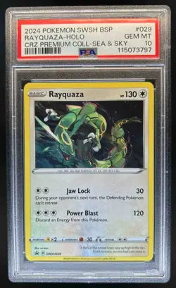 2019-2023 Pokemon SWSH Black Star Promos Rayquaza #SWSH029 PSA 10 - Image 1