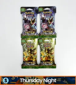POKEMON TCG XY FATES COLLIDE SLEEVED BOOSTER PACKS LOT OF 4 - Image 1