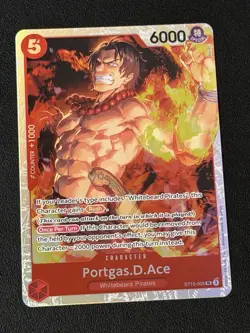 Portgas D Ace ST15-005 Super Rare Foil One Piece Min NM English - Image 1