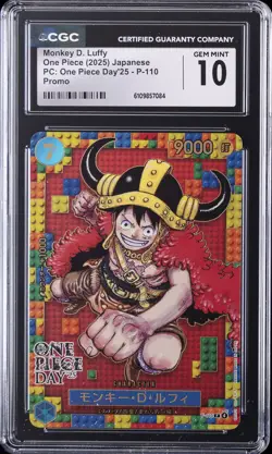 2025 ONE PIECE JPN PC: ONE PIECE DAY'25 PROMO MONKEY D. LUFFY CGC 10 GEM MINT - Image 1