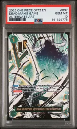 2025 ONE PIECE DEMON AURA NINE-SWORD ASURA BLADES DRAWN DEAD MAN'S GAME PSA 10 - Image 1