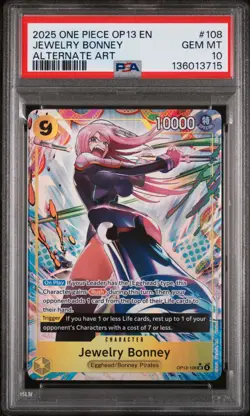 2025 ONE PIECE OP13-CARRYING ON HIS WILL ALTERNATE ART JEWELRY BONNEY PSA 10 - Image 1
