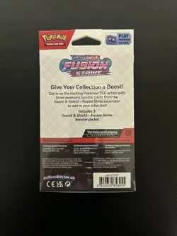 Pokemon TCG: Sword & Shield Fusion Strike 3 Booster Pack Hanger New Factory Seal - Image 2
