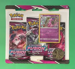 POKEMON TCG SWORD & SHIELD FUSION STRIKE 3 PACK BLISTER W/ ESPEON FACTORY SEALED - Image 1