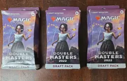 3 MTG Double Masters 2022 ENGLISH Draft Pack 3 draft Booster 16 cards Sealed Box 195166196435 - Image 1