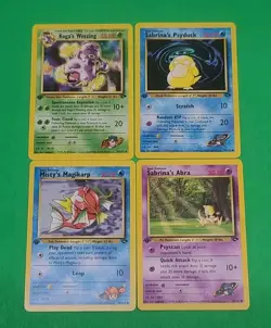 Pokemon Vintage 1st Edition GYM Challenge Cards Lot Of 4 NM Sabrina's Psyduck ++ - Image 1