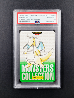 1996 Bandai Carddass #149 DRAGONITE PSA 10 - Japanese Pokemon Card - Image 1