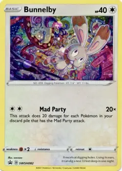 Bunnelby SWSH082 Black Star Promos Sword Shield Cosmos Holo Pokemon Card 2021 NM - Image 1