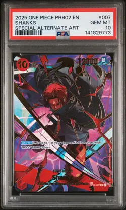 2025 ONE PIECE PRB02-PREM BOOSTER -ONE PIECE CARD THE BEST- VOL.2 SHANKS PSA 10 - Image 1