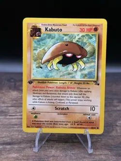 Pokemon TCG Kabuto Fossil Card 50/62 Regular Common 1st Edition - Image 1