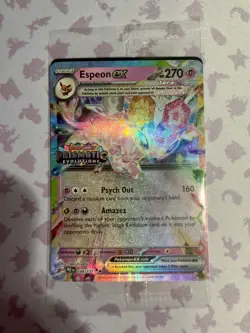 Pokemon TCG Espeon EX Prismatic Evolutions Promo Card 034/131 Stamped Sealed NM - Image 1