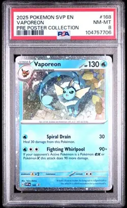 Vaporeon PSA 8 NM-MT – SVP #168 Pre Poster Collection Pokemon Promo Card - Image 2