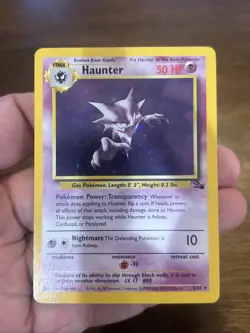 Pokemon TCG Haunter Fossil Unlimited Rare Holo Card 6/62 Vintage Foil Old School - Image 1