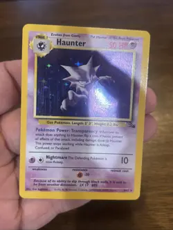 Pokemon TCG Haunter Fossil Unlimited Rare Holo Card 6/62 Vintage Foil Old School - Image 3