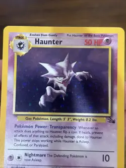 Pokemon TCG Haunter Fossil Unlimited Rare Holo Card 6/62 Vintage Foil Old School - Image 5