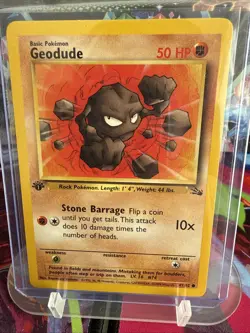 Pokemon Geodude 1st Edition Fossil Regular Card 47/62 Never Played, Near Mint! - Image 1