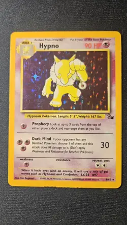 Pokemon TCG Hypno Fossil Holo Card 8/62 Unlimited Rare - Image 1