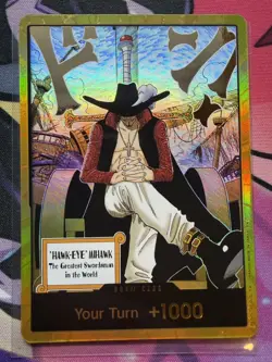DON!! Card Gold Frame Mihawk OP14 ONE PIECE Seven Warlords of the Azure Ocean NM - Image 1