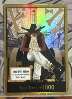 DON Card Gold Frame Mihawk OP14 ONE PIECE Seven Warlords of the Azure Ocean NM - Image 1