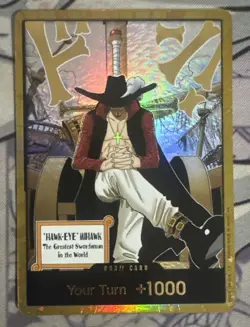 DON Card Gold Frame Mihawk OP14 ONE PIECE Seven Warlords of the Azure Ocean NM - Image 4
